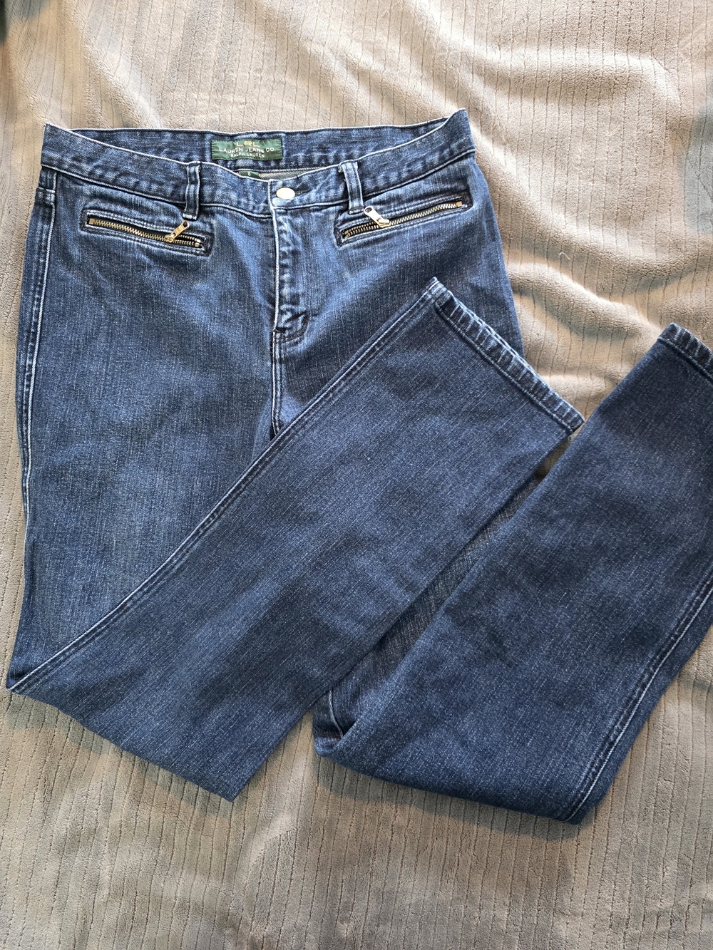 Lauren Ralph Lauren Jeans Co Straight Leg Blue Denim Y2K Aesthetic Pants Size 6